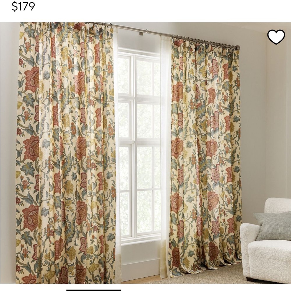 4 Pottery Barn Cynthia Palampore Printed Curtains